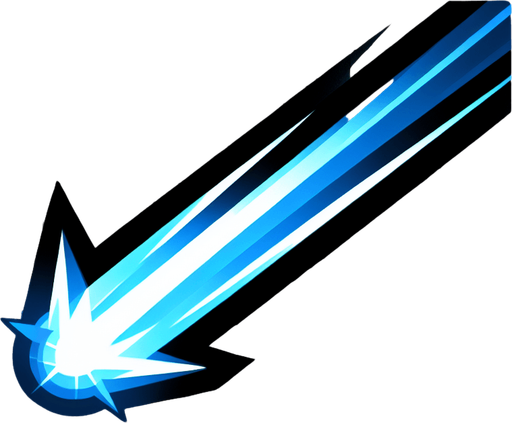 blue LASER.
Single Game Texture. In-Game asset. 2d. Blank background. High contrast. No shadows.