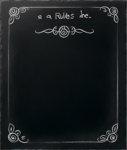 "RULES" handwritten in chalk