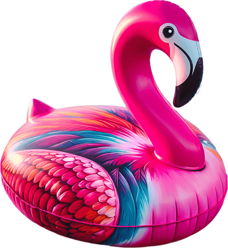 Une bouée flamand rose.
Image coloré