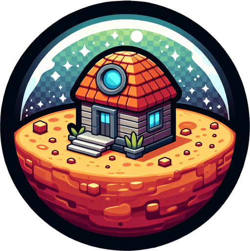 round house planet, cartoon Single Game Texture. In-Game asset. 2d. Blank background. High contrast. No shadows.