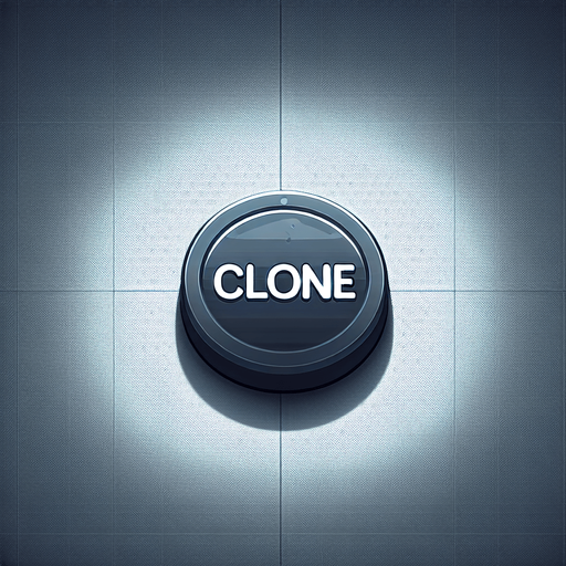 a button that says "clone".
Single Game Texture. In-Game asset. 2d. Blank background. High contrast. No shadows.