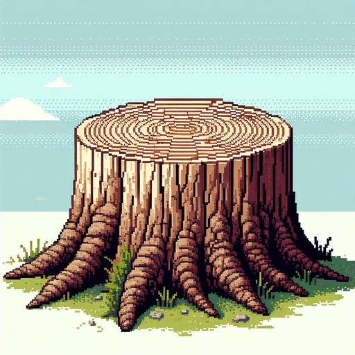 pixel art of a tree stump.