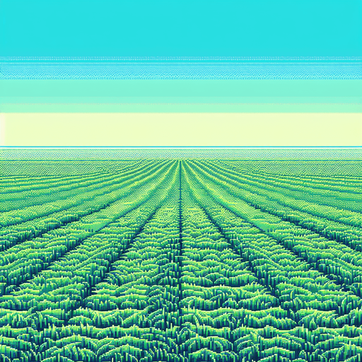 Close view of an Empty grass field. Uniform, with no lines.
Retro gaming style