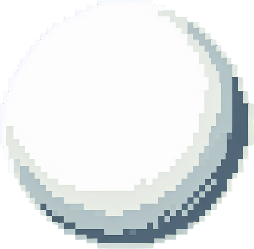 empty 8 bit cartoon white circle.
Single Game Texture. In-Game asset. 2d. Blank background. High contrast. No shadows.