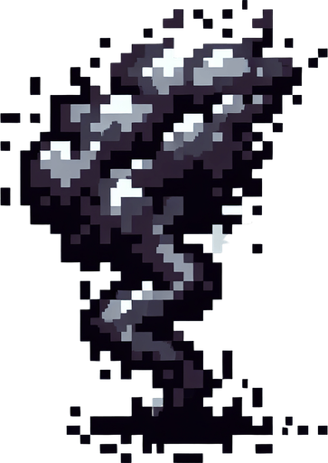 Pixel smoke.
Single Game Texture. In-Game asset. 2d. Blank background. High contrast. No shadows.