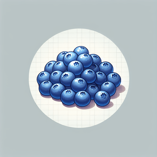 A small pile of delicious blueberries.
Single Game Texture. In-Game asset. 2d. Blank background. High contrast. No shadows.