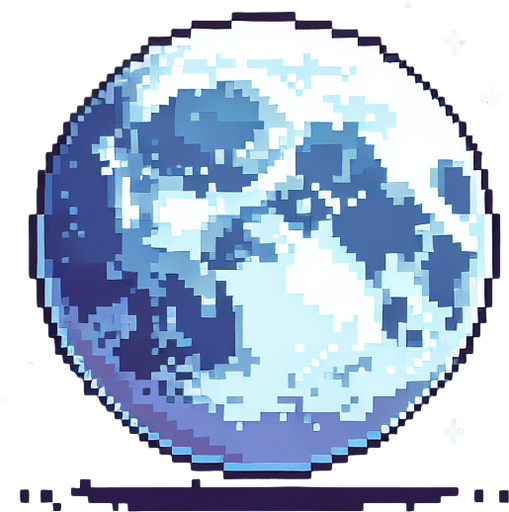 pixelart. a beautiful moon..
Single Game Texture. In-Game asset. 2d. Blank background. High contrast. No shadows.