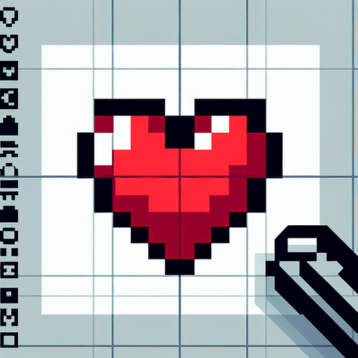 Pixel art heart icon . Single Game Texture. In-Game asset. 2d. Blank background. High contrast. No shadows.