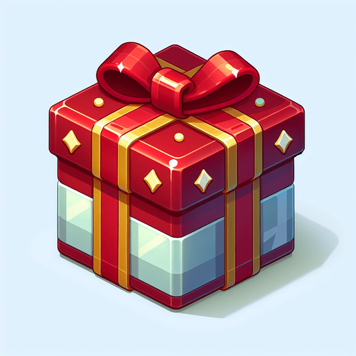 an christmas elongated cuboid present. plastic style. No shadow. Single Game Texture. In-Game asset. 2d. Blank background. High contrast. No shadows.