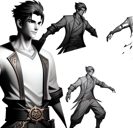 Stylized male.
Single Game Texture. In-Game asset. 2d. Blank background. High contrast. No shadows.