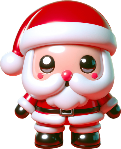 a cute santa clauss. plastic style. Single Game Texture. In-Game asset. 2d. Blank background. High contrast. No shadows.