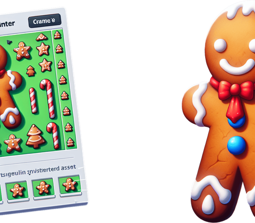 a christmas gingerbrean man. plastic style. Single Game Texture. In-Game asset. 2d. Blank background. High contrast. No shadows.