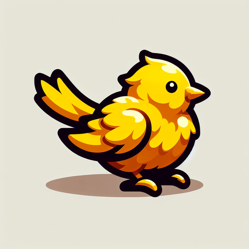 A yellow bird.
Single Game Texture. In-Game asset. 2d. Blank background. High contrast. No shadows.