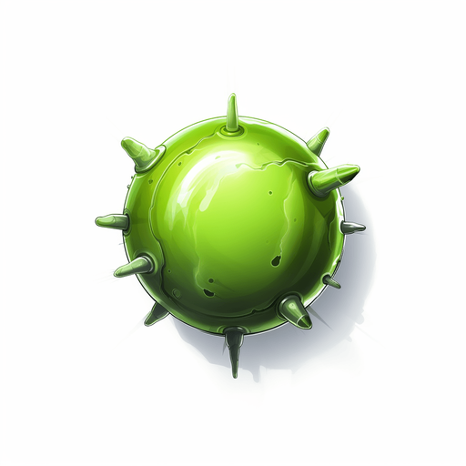 Single enemy slime bullet, seen from above facing upwards. 
Single Game Texture. In-Game asset. 2d. Pixelart. White background. Blank background. Low detail. High contrast.