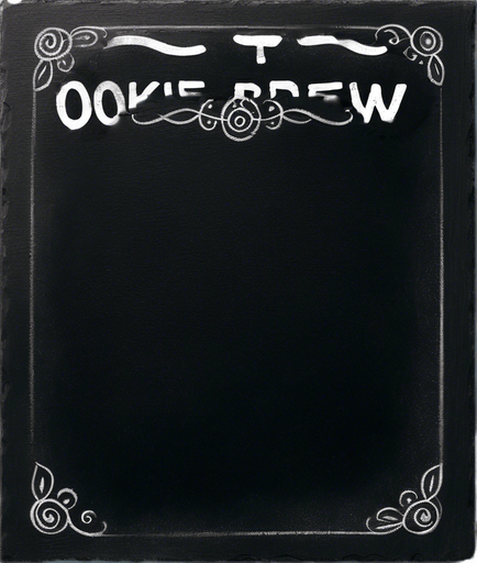 "ROOKIE BREW" handwritten in chalk