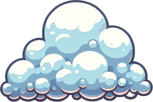 Create a cartoon-style illustration of clouds. The goal is to capture a lively and playful location...
Single Game Texture. In-Game asset. 2d. Blank background. High contrast. No shadows.