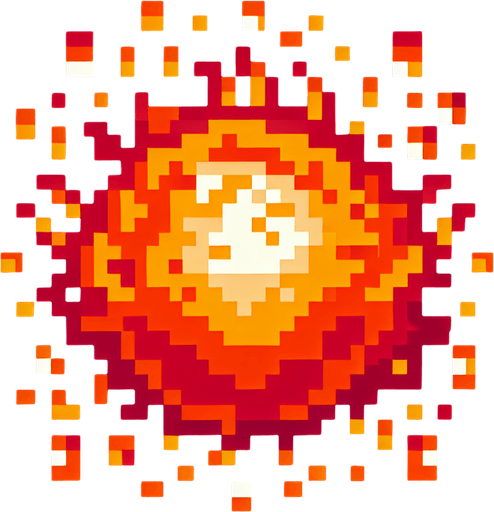 fireball spell icon with a frame,  I want the art style to reflect a classic 16-bit retro pixel art aesthetic, reminiscent of early 1990s RPGs with vibrant colors..
Single Game Texture. In-Game asset. 2d. Blank background. High contrast. No shadows.