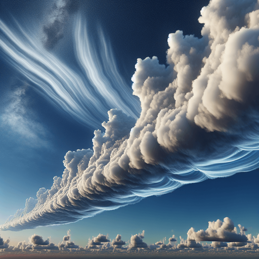 an horizontal cloud.
photorealistic