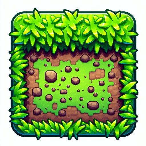 DIRT WITH GRASS ON THE TOP AND BOTTOM TEXTURE.
Single Game Texture. In-Game asset. 2d. Blank background. High contrast. No shadows. Fits the screen.