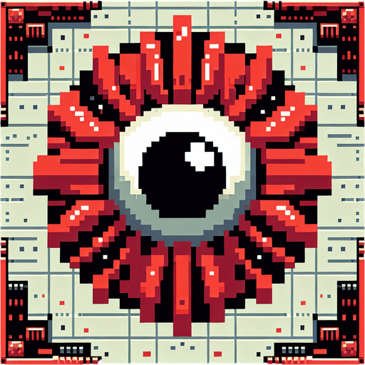 65604d9e9017209915d71b35: Top down shooter, alien space enemy craft, retro pixel art, red flying space alien, giant eye ball
Single Game Texture. In-Game asset. 2d. Blank background. High contrast. No shadows.