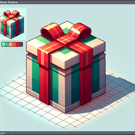 an christmas elongated cuboid present. plastic style. No shadow. Single Game Texture. In-Game asset. 2d. Blank background. High contrast. No shadows.