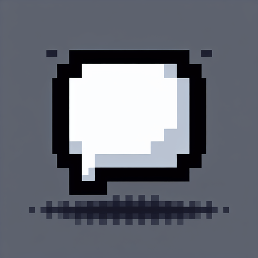 pixel art of a white speech bubble with thin black border.
In-Game asset. 2d. Blank background. High contrast. No shadows.