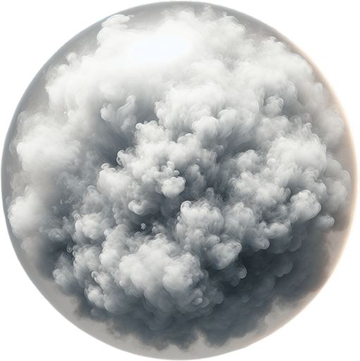 Smoke cloud translucent bubble Single Game Texture. In-Game asset. 2d. Blank background. High contrast. No shadows.