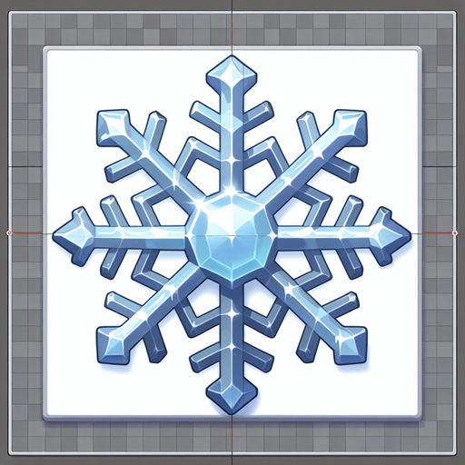 a christmas snow flake. plastic style. Single Game Texture. In-Game asset. 2d. Blank background. High contrast. No shadows.