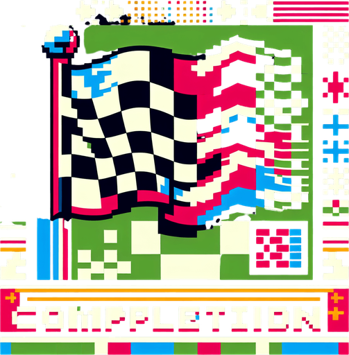 Finish flag.
Retro gaming style