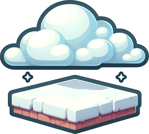 cloud platform. 2d. cartoon. white..
Single Game Texture. In-Game asset. 2d. Blank background. High contrast. No shadows.