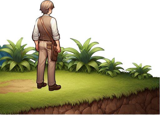 orman ve şelale.
Single Game Texture. In-Game asset. 2d. Blank background. High contrast. No shadows.