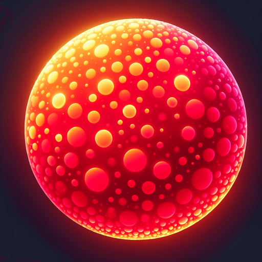 round red luminous ball.
Single Game Texture. In-Game asset. 2d. Blank background. High contrast. No shadows.