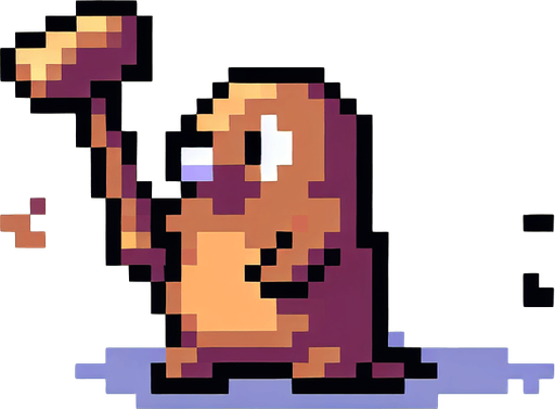 pixel art. mole. standing up position. whack-a-mole.
Single Game Texture. In-Game asset. 2d. Blank background. High contrast. No shadows.