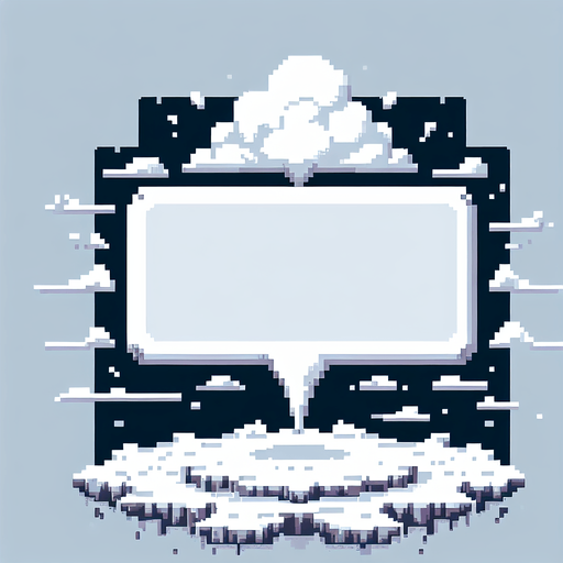 pixel art of a large white, empty, rectangular, speech bubble.
Single Game Texture. In-Game asset. 2d. Blank background. High contrast. No shadows.