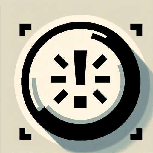 a button with a ! on it.
Single Game Texture. In-Game asset. 2d. Blank background. High contrast. No shadows.