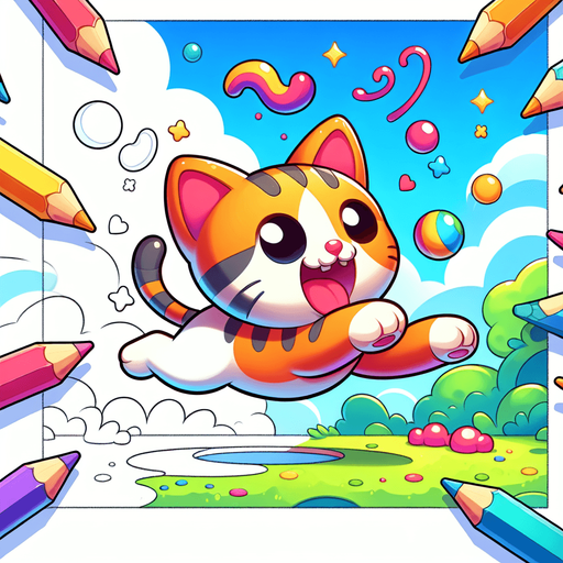 Create a cartoon-style illustration of a Cat. The goal is to capture a lively and playful location. Single Game Texture. In-Game asset. 2d. Blank background. High contrast. No shadows..
Single Game Texture. In-Game asset. 2d. Blank background. High contrast. No shadows.