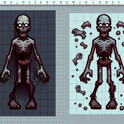 Zombie from above your head.
Single Game Texture. In-Game asset. 2d. Blank background. High contrast. No shadows.