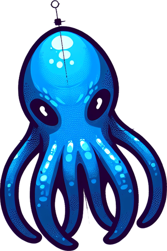 blue tentacle alien.
Single Game Texture. In-Game asset. 2d. Blank background. High contrast. No shadows.