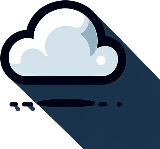 A simple cloud. Single Game Texture. In-Game asset. 2d. Blank background. High contrast. No shadows.