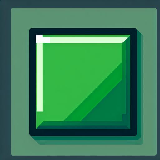 create a flat green square with sharp corners and a very thin darker outline
Single Game Texture. In-Game asset. 2d. Blank background. High contrast. No shadows.