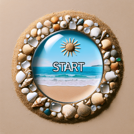 Start button.
Beach themed