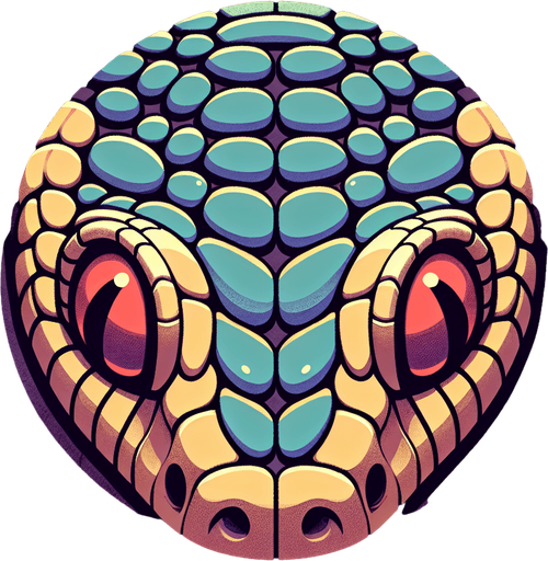 Single snake head segment. Seen from above. Cartoon.
Single Game Texture. In-Game asset. 2d. Blank background. High contrast. No shadows.