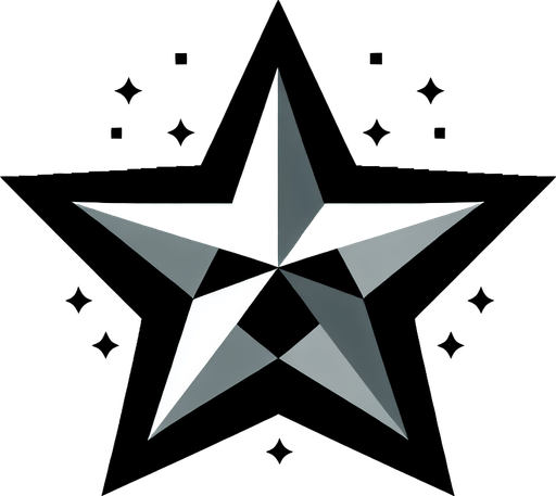 Star.
Single Game Texture. In-Game asset. 2d. Blank background. High contrast. No shadows.