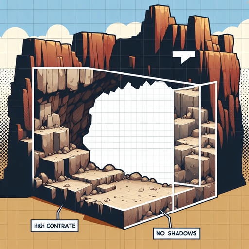 Cartoonish image of a cave in 2D. Looking in from the side..
Single Game Texture. In-Game asset. 2d. Blank background. High contrast. No shadows.