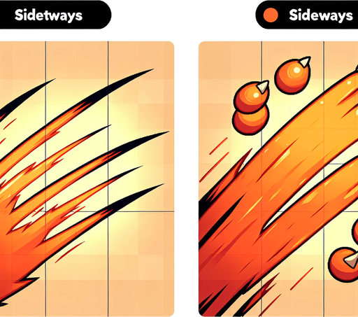 cartoon sideways claw swipe effect just the scratches in orange.
Single Game Texture. In-Game asset. 2d. Blank background. High contrast. No shadows.