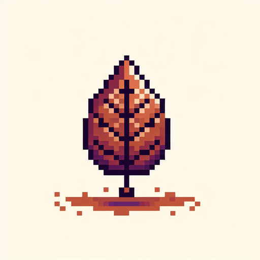 a single brown leaf, front facing, I want the art style to reflect a classic 16-bit retro pixel art aesthetic, reminiscent of early 1990s RPGs with vibrant colors....
Single Game Texture. In-Game asset. 2d. Blank background. High contrast. No shadows.