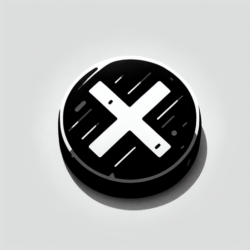 a button with text that says "X".
Single Game Texture. In-Game asset. 2d. Blank background. High contrast. No shadows.