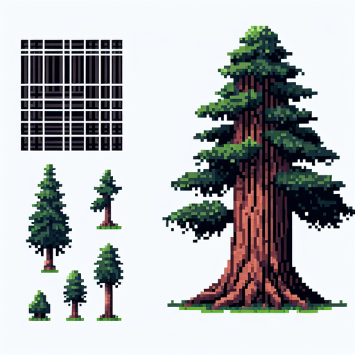 pixelart. A ong horizontally growing  branch grown from a redwood tree. The tree itself should not be included in the image, only the branch..
Single Game Texture. In-Game asset. 2d. Blank background. High contrast. No shadows.