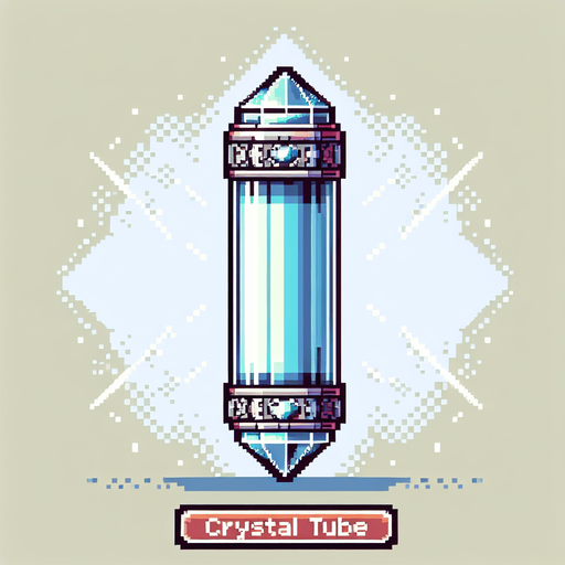 crystal tube, front view, I want the art style to reflect a classic 16-bit retro pixel art aesthetic, reminiscent of early 1990s RPGs...
Single Game Texture. In-Game asset. 2d. Blank background. High contrast. No shadows.