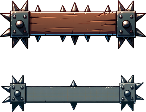 Horizontal bar with spikes. Trap. 2d..
Single Game Texture. In-Game asset. 2d. Blank background. High contrast. No shadows.